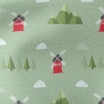 Cute Farm Windmill Waterproof Canvas