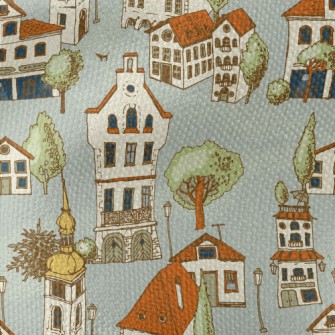 Hand Drawn Beautiful Town Waterproof Canvas