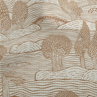 Retro Hand Drawn Landscape Athletic Mesh Flat Back