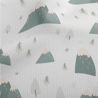 Winter Hills And Woods Athletic Mesh Flat Back