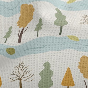 Autumn Forest And River Athletic Mesh Flat Back