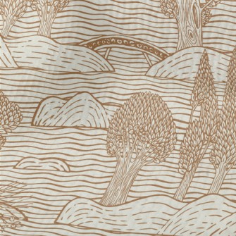 Retro Hand Drawn Landscape Terry