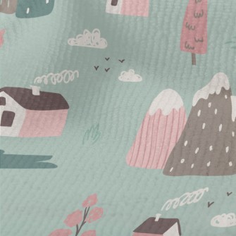 Hand Drawn Country Cottage Terry