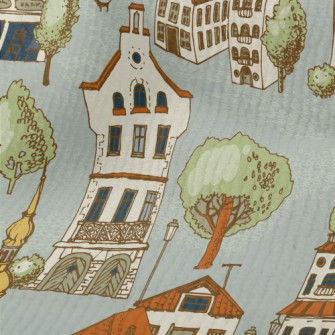 Hand Drawn Beautiful Town Terry