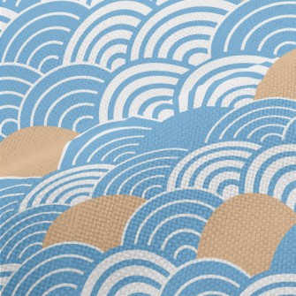 Japanese Wave Pattern Performance Linen