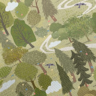 Hand Drawn Beautiful Forest Performance Linen