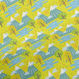 Cute Cartoon Mountains Performance Linen