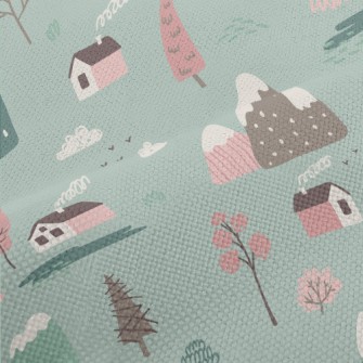 Hand Drawn Country Cottage Performance Linen