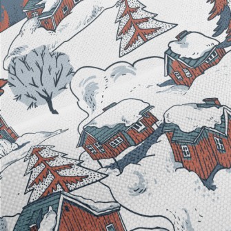 Winter Red Cottage Performance Linen
