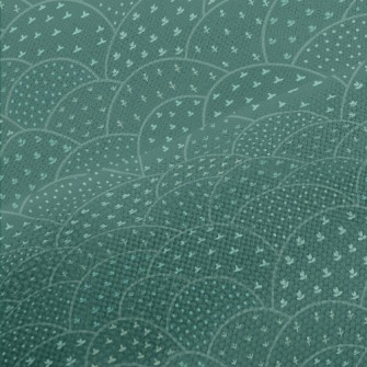 Hand Drawn Hills And Flowers Performance Linen