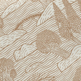 Retro Hand Drawn Landscape Twill
