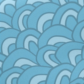 Hand Drawn Cute Waves Twill