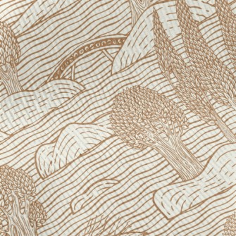 Retro Hand Drawn Landscape Standard Corduroy