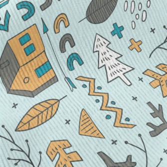 Hand Drawn Forest Cabin Standard Corduroy