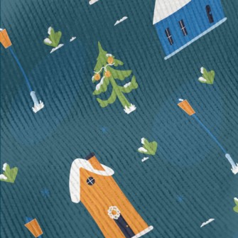 Winter Christmas Cottage Standard Corduroy
