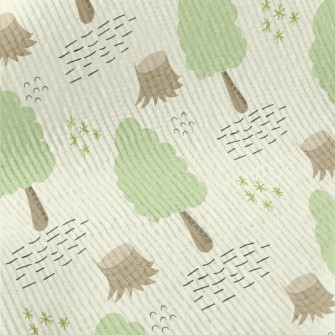 Hand Drawn Cartoon Forest Standard Corduroy