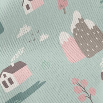 Hand Drawn Country Cottage Standard Corduroy