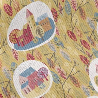 Autumn Rainy Town Standard Corduroy