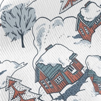 Winter Red Cottage Standard Corduroy