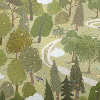 Hand Drawn Beautiful Forest Dobby