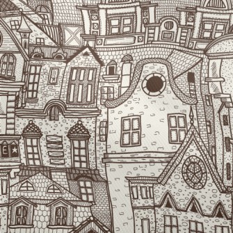 Hand Drawn Village Buildings Dobby