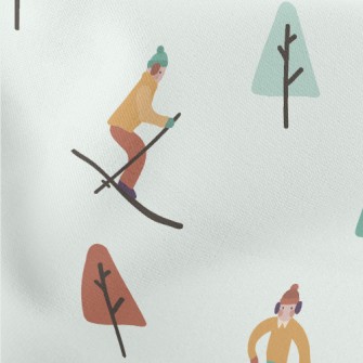 Hand Drawn Winter Skiing Stretch Ponte