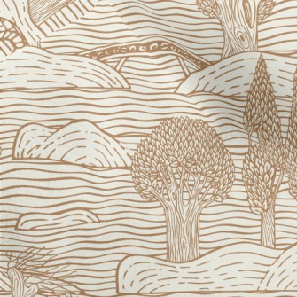 Retro Hand Drawn Landscape Micro Fleece