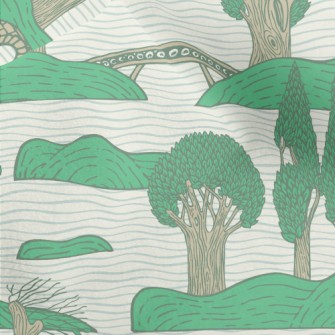Green Trees Island Micro Fleece