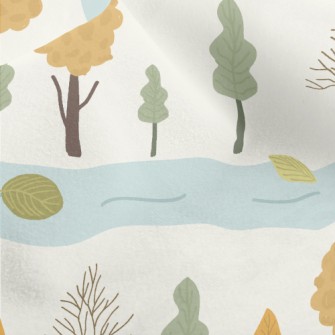 Autumn Forest And River Micro Fleece
