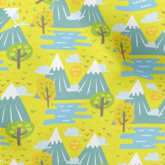 Cute Cartoon Mountains Micro Fleece