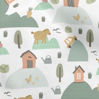 Cartoon Alpine Ranch Micro Fleece