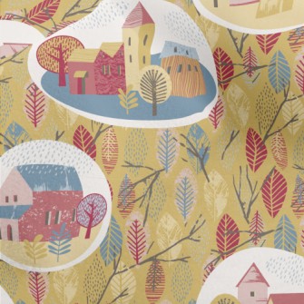 Autumn Rainy Town Micro Fleece