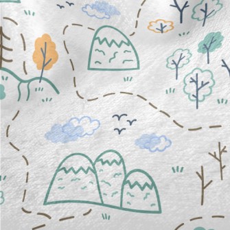 Hills And Trees Graffiti Minky
