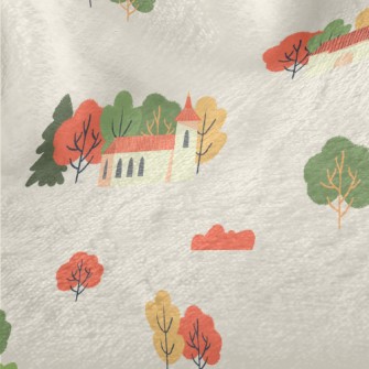 Hand Drawn Autumn Town Minky