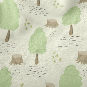 Hand Drawn Cartoon Forest Minky