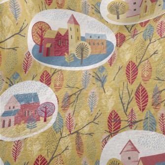 Autumn Rainy Town Minky