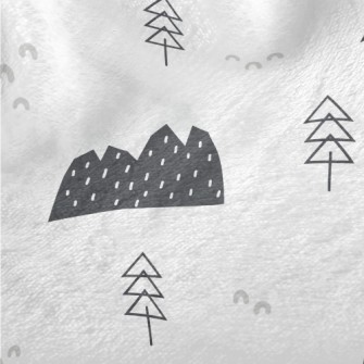 Lovely Winter Snow Mountains Minky