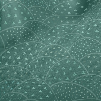 Hand Drawn Hills And Flowers Minky