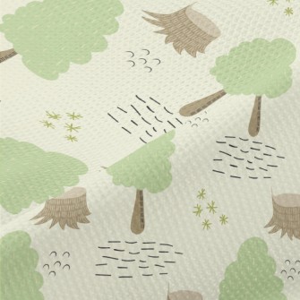 Hand Drawn Cartoon Forest Piqué