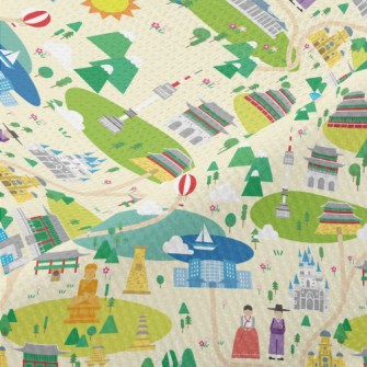 South Korea Tourist Map Piqué