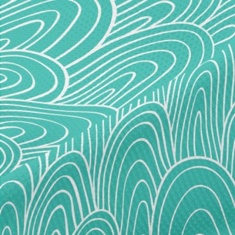 Artistic Hand Drawn Hills Piqué