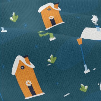Winter Christmas Cottage Modern Jersey