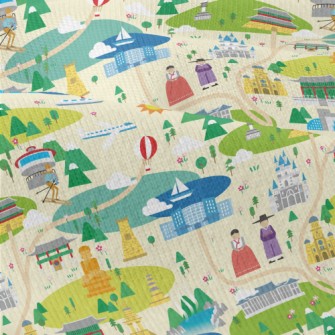 South Korea Tourist Map Modern Jersey