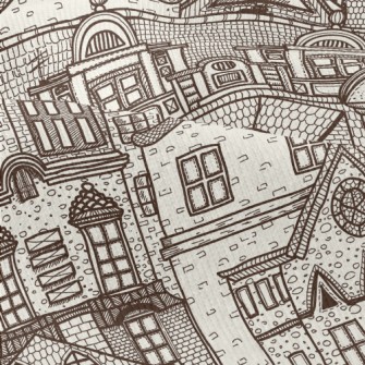 Hand Drawn Village Buildings Modern Jersey