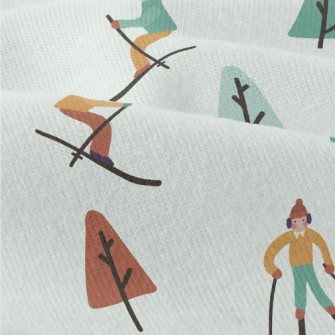 Hand Drawn Winter Skiing Modern Jersey