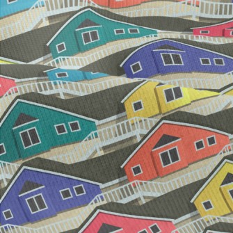 Colorful Cartoon Houses Modern Jersey