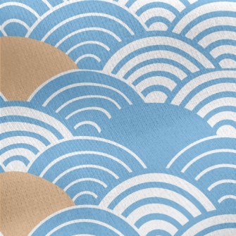 Japanese Wave Pattern Jersey Backed Fleece