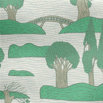 Green Trees Island Jersey Backed Fleece