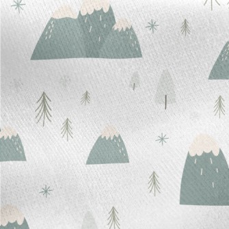 Winter Hills And Woods Jersey Backed Fleece