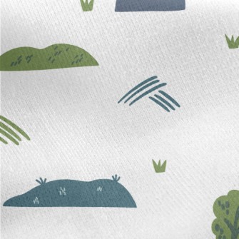 Lovely Hills And Forests Jersey Backed Fleece